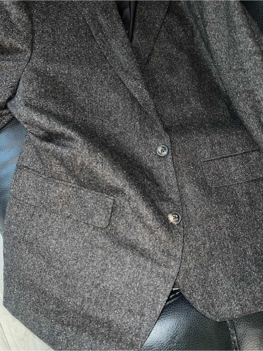 Banana Republic Slim Fit Tweed Blazer Sport Jacket 40s Dark Academia Wool Blend